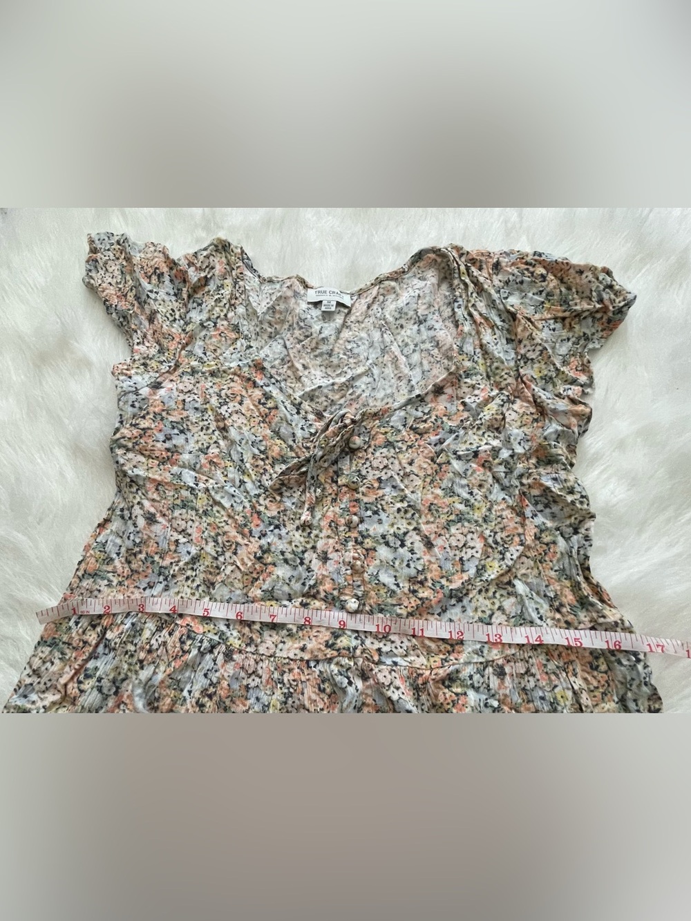 True Craft Floral Ruffle Mini Dress in Multi Colors - Picture 5 of 5
